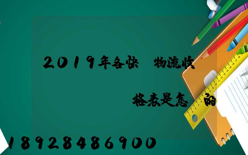 2019年各快遞物流收費(fèi)標(biāo)準(zhǔn)價格表是怎樣的