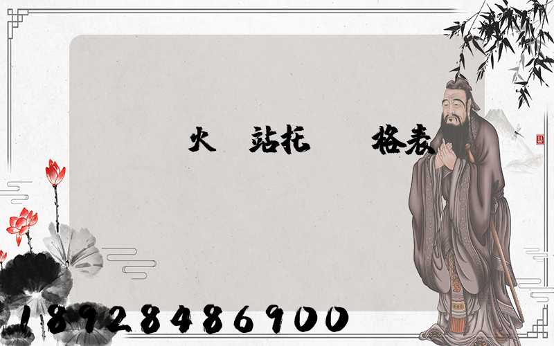 《無錫火車站托運價格表》