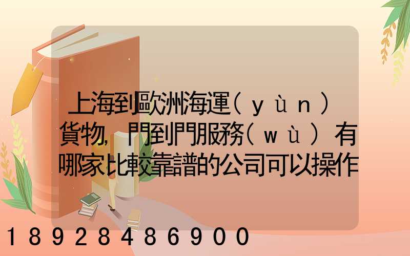 上海到歐洲海運(yùn)貨物,門到門服務(wù)有哪家比較靠譜的公司可以操作_百...