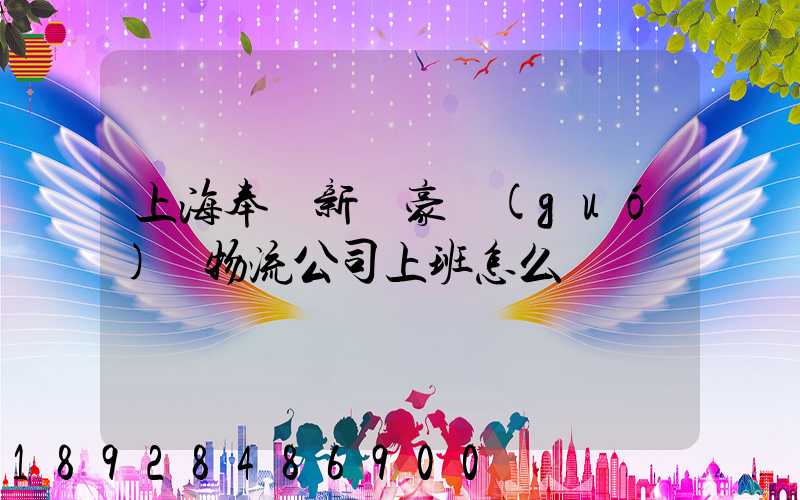 上海奉賢新銀豪國(guó)際物流公司上班怎么樣