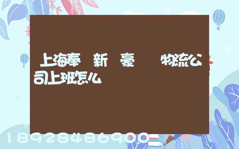 上海奉賢新銀豪國際物流公司上班怎么樣