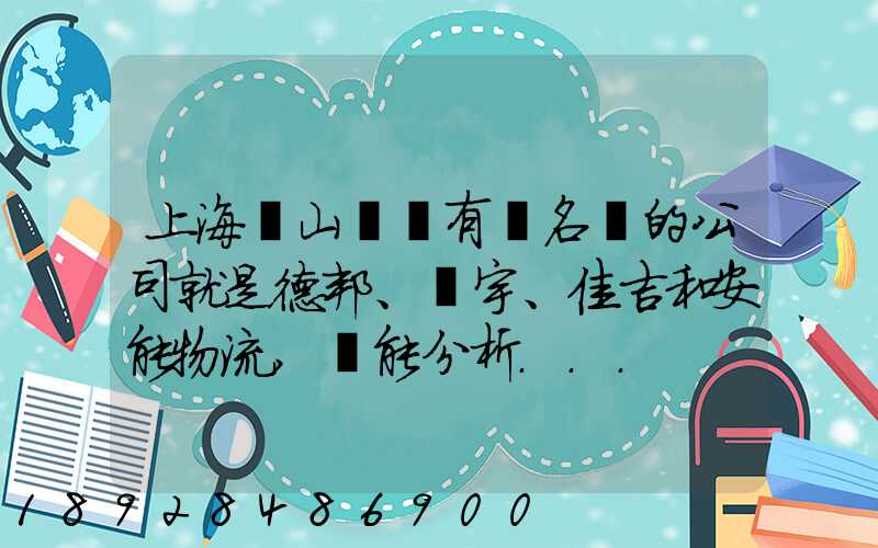 上海寶山區這有點名氣的公司就是德邦、華宇、佳吉和安能物流,誰能分析...