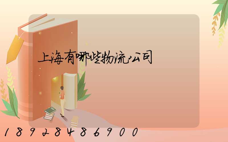 上海有哪些物流公司