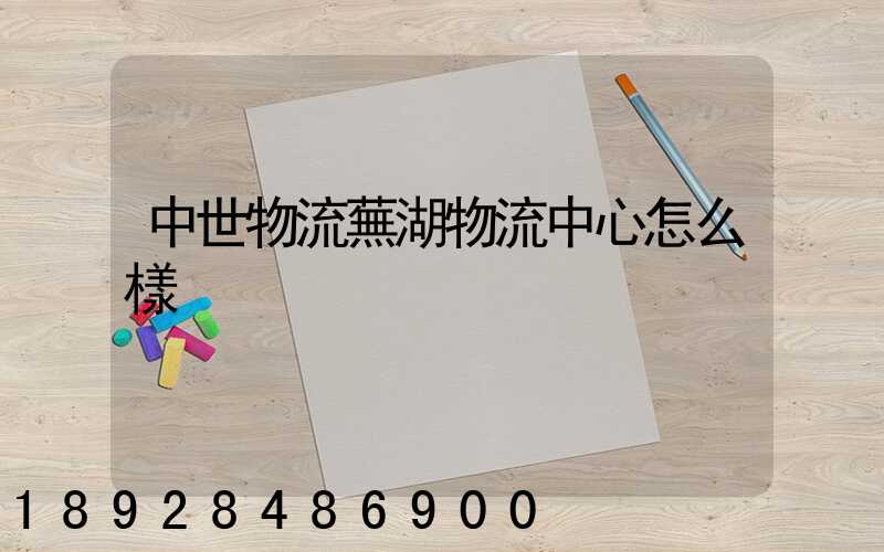 中世物流蕪湖物流中心怎么樣