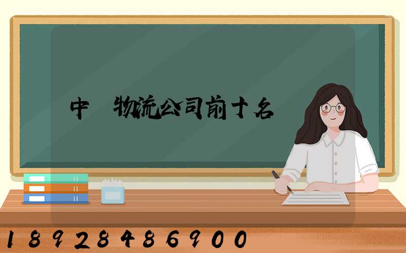 中國物流公司前十名