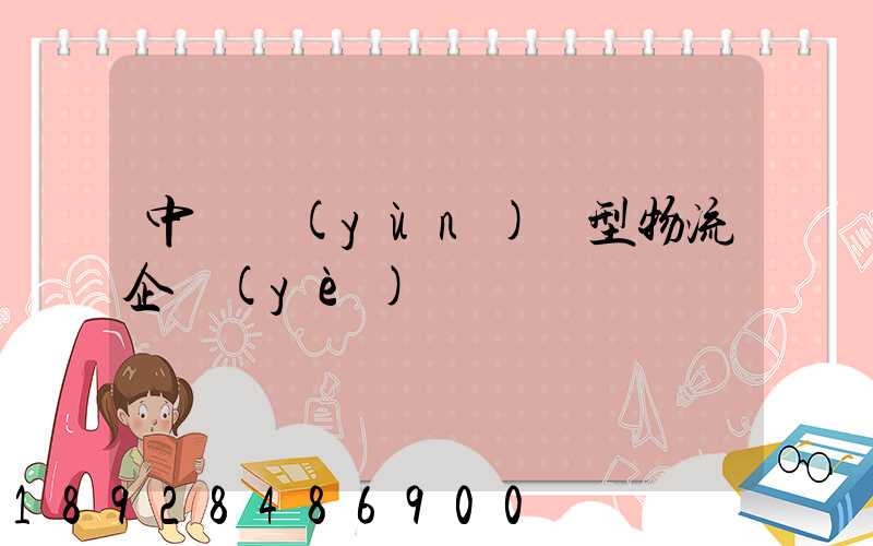 中國運(yùn)輸型物流企業(yè)