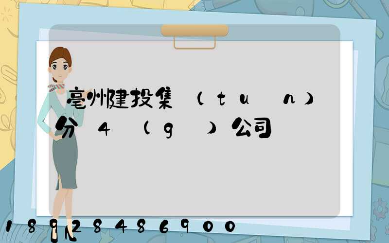 亳州建投集團(tuán)分為4個(gè)公司