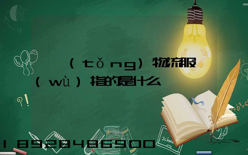 傳統(tǒng)物流服務(wù)指的是什么