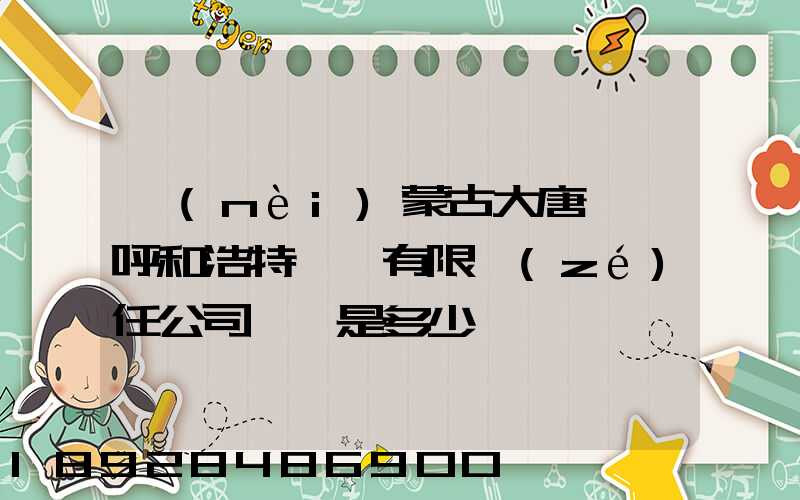 內(nèi)蒙古大唐國際呼和浩特鋁電有限責(zé)任公司電話是多少