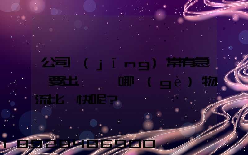 公司經(jīng)常有急貨要出，請問哪個(gè)物流比較快呢？