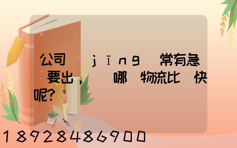 公司經(jīng)常有急貨要出，請問哪個物流比較快呢？