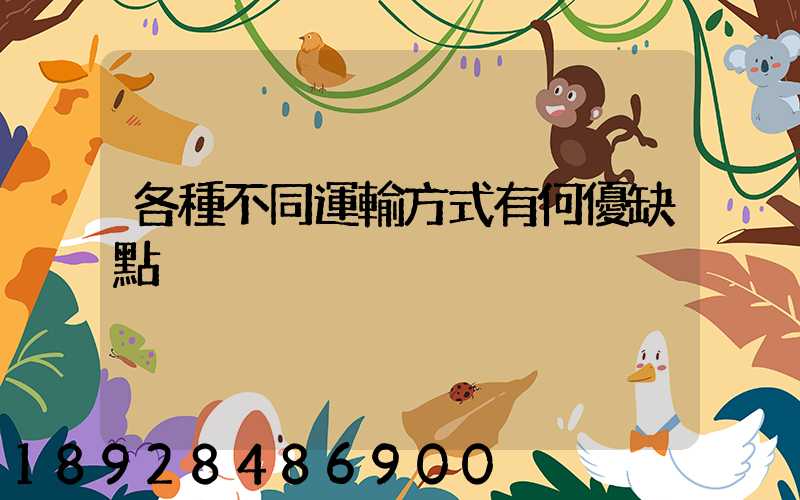 各種不同運輸方式有何優缺點