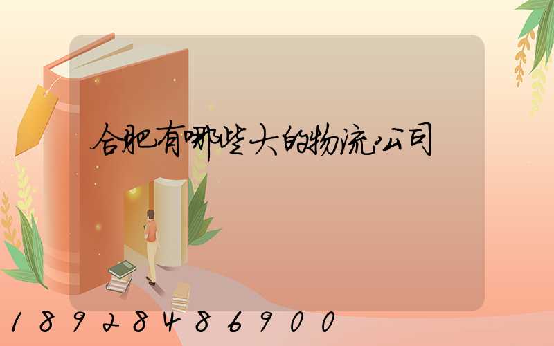 合肥有哪些大的物流公司