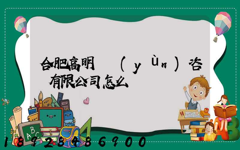 合肥高明貨運(yùn)咨詢有限公司怎么樣
