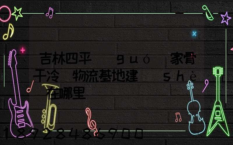 吉林四平國(guó)家骨干冷鏈物流基地建設(shè)在哪里