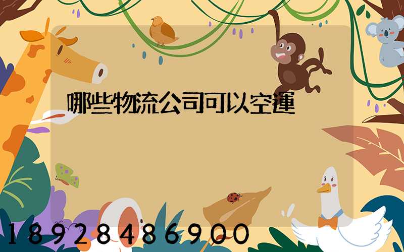 哪些物流公司可以空運