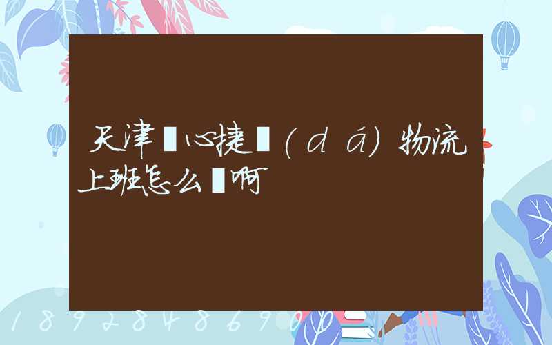 天津順心捷達(dá)物流上班怎么樣啊