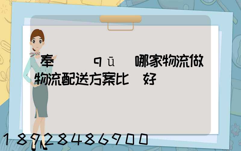 奉賢區(qū)哪家物流做物流配送方案比較好