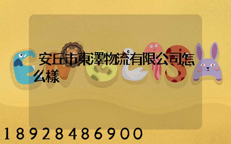 安丘市東澤物流有限公司怎么樣