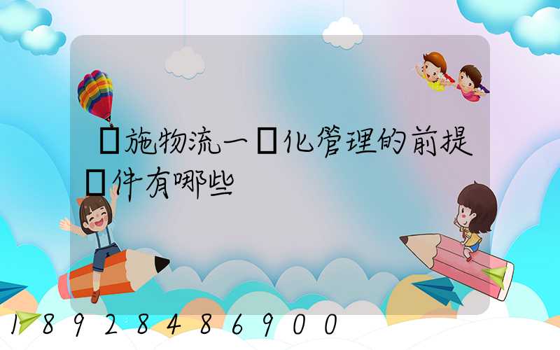 實施物流一體化管理的前提條件有哪些