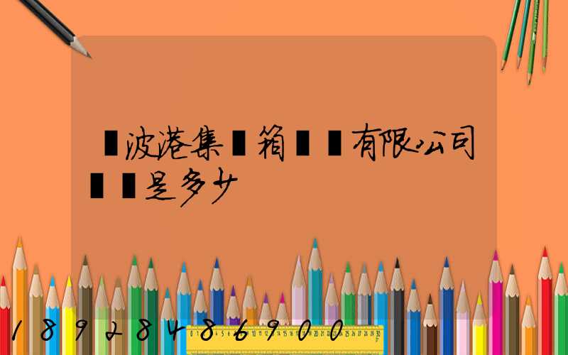 寧波港集裝箱運輸有限公司電話是多少