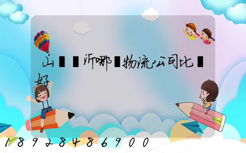 山東臨沂哪個物流公司比較好