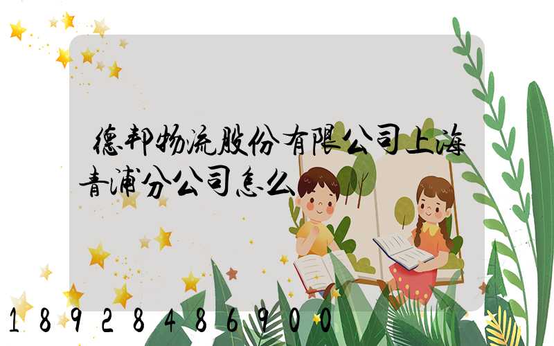 德邦物流股份有限公司上海青浦分公司怎么樣