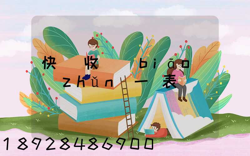 快遞費收費標(biāo)準(zhǔn)一覽表