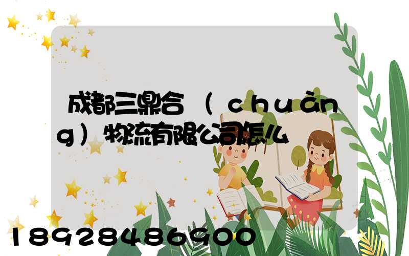 成都三鼎合創(chuàng)物流有限公司怎么樣