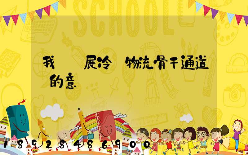 我國發展冷鏈物流骨干通道網的意義