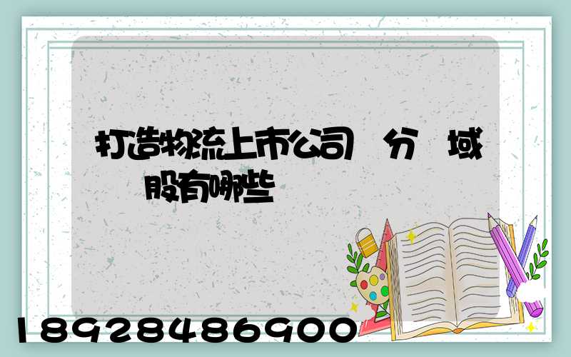 打造物流上市公司細分領域龍頭股有哪些