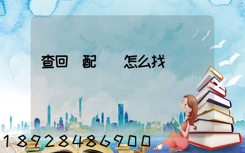 查回頭配貨車怎么找