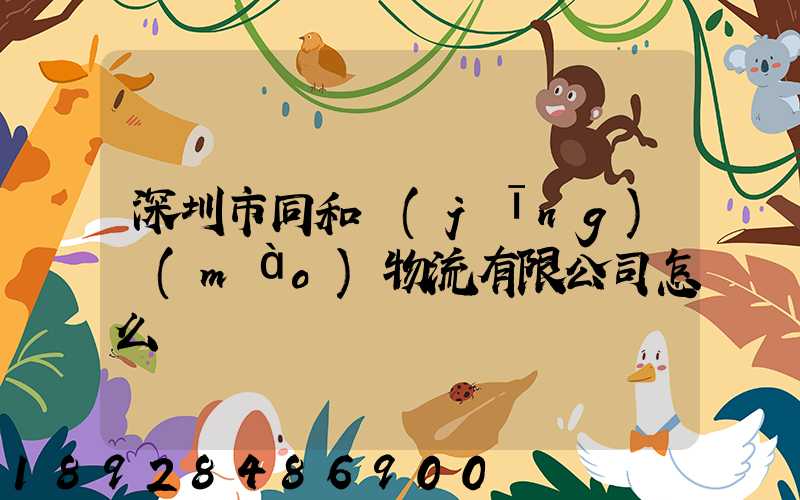 深圳市同和經(jīng)貿(mào)物流有限公司怎么樣