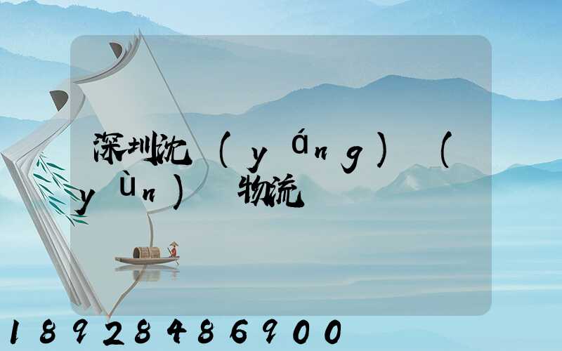 深圳沈陽(yáng)運(yùn)輸物流專線