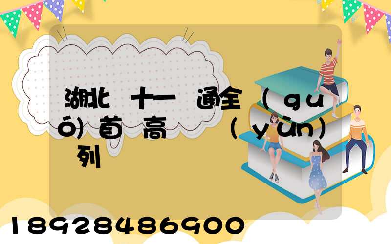 湖北雙十一開通全國(guó)首條高鐵貨運(yùn)專列