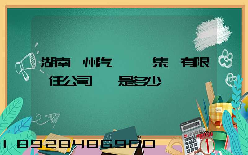 湖南郴州汽車運輸集團有限責任公司電話是多少