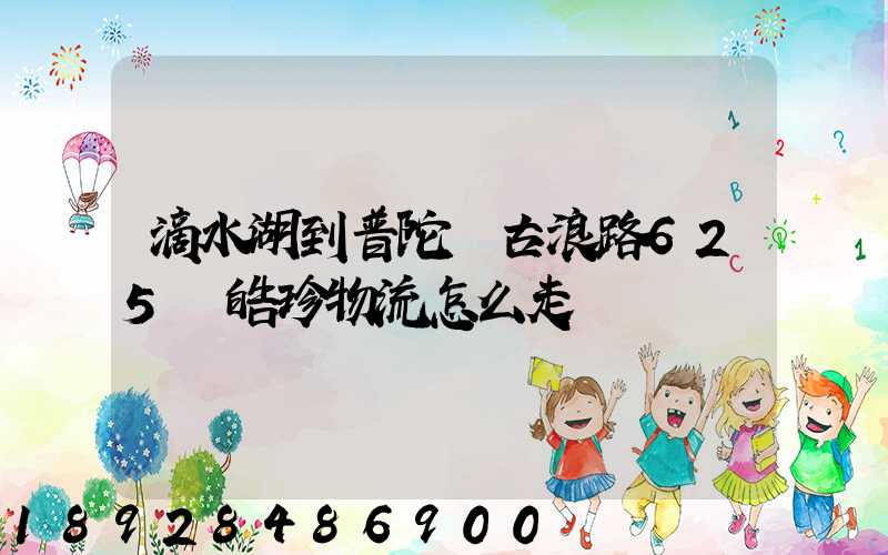 滴水湖到普陀區古浪路625號皓珍物流怎么走