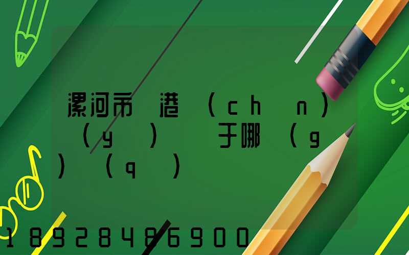 漯河市臨港產(chǎn)業(yè)園屬于哪個(gè)區(qū)