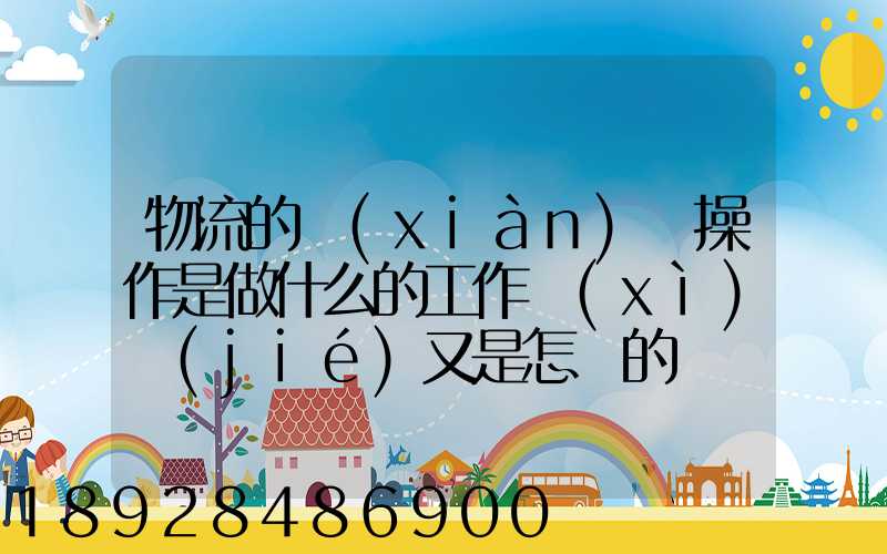 物流的現(xiàn)場操作是做什么的工作細(xì)節(jié)又是怎樣的