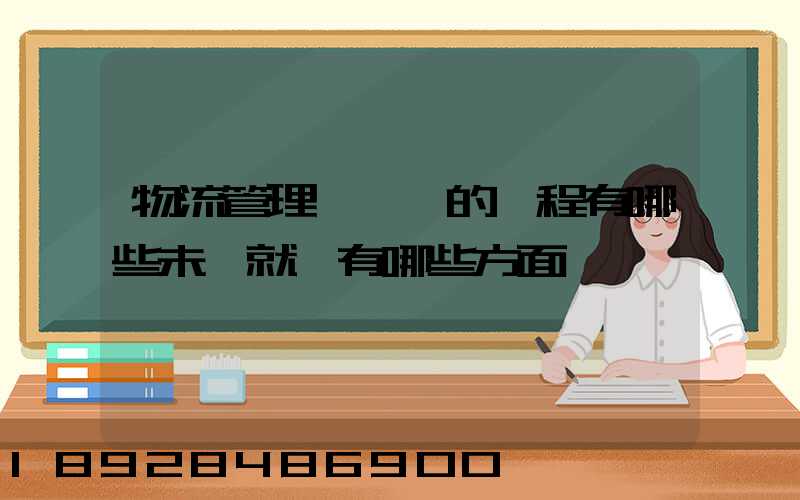 物流管理專業學的課程有哪些未來就業有哪些方面