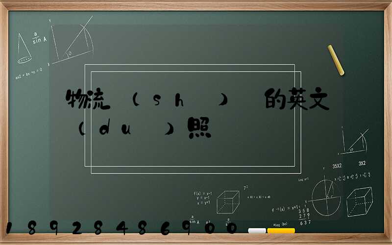物流術(shù)語的英文對(duì)照