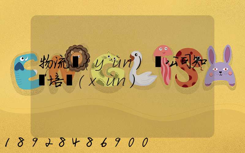 物流運(yùn)輸公司知識培訓(xùn)