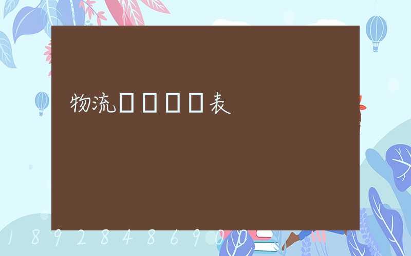 物流運輸資質表