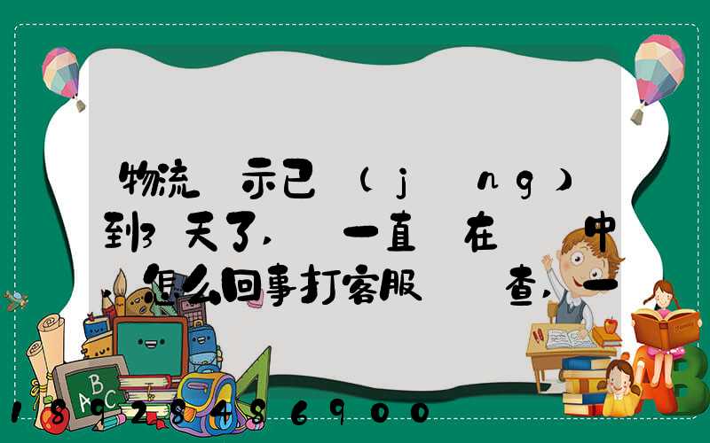 物流顯示已經(jīng)到3天了,卻一直還在運輸中,怎么回事打客服電話查,一直...