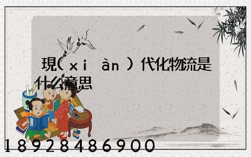 現(xiàn)代化物流是什么意思