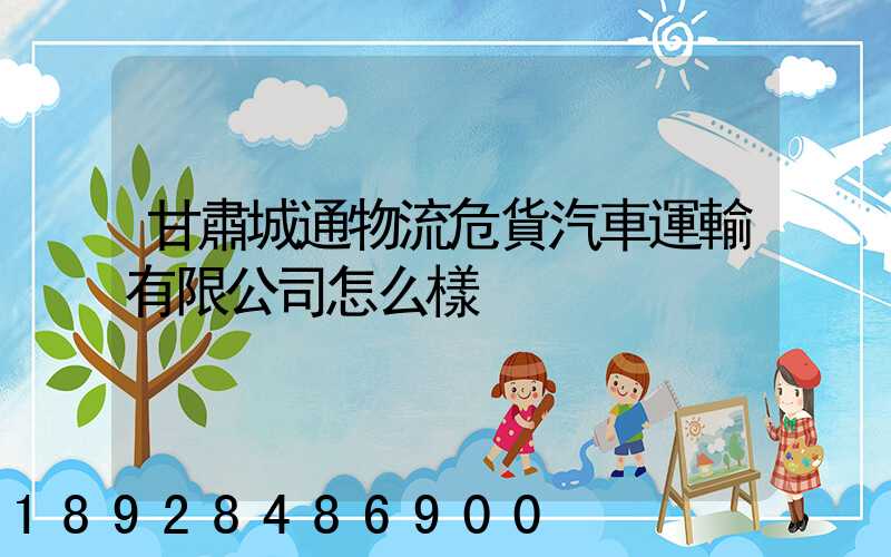 甘肅城通物流危貨汽車運輸有限公司怎么樣