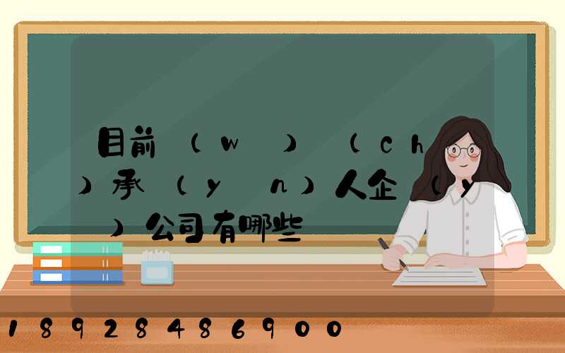 目前無(wú)車(chē)承運(yùn)人企業(yè)公司有哪些