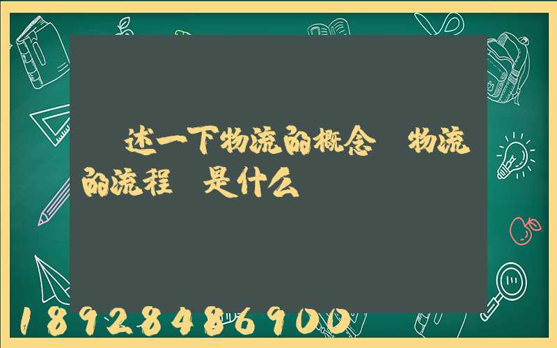 簡述一下物流的概念,物流的流程圖是什么