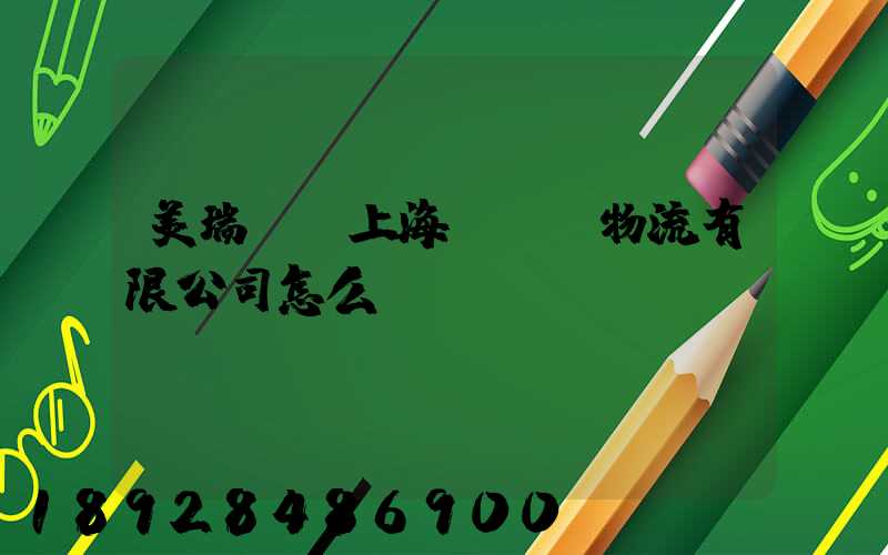 美瑞邇(上海)國際物流有限公司怎么樣