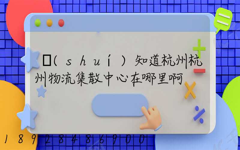 誰(shuí)知道杭州杭州物流集散中心在哪里啊